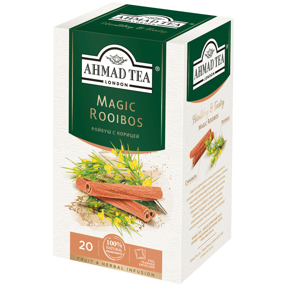 1165 Травяной чай  "Мэджик Ройбуш" ройбуш с корицей  р/п с ярлыком 20х1,5г в фольге