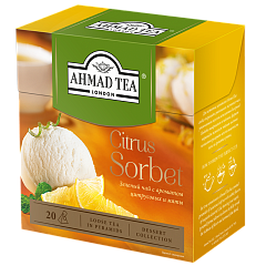 1239 Чай Цитрусовый Сорбет, со вкусом и ароматом цитрусовых и мяты, в пакетиках пирамидках 20х1,8г