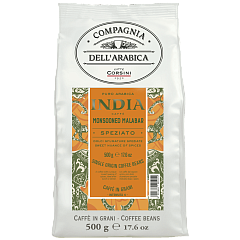 05119 Кофе Индия Муссонный Малабар натуральный жареный в зернах в лам.пак. 500г